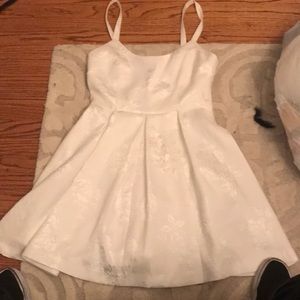 polyester mini dress, rose imprint